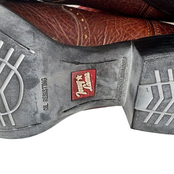 Tony Lama 3R Men’s Western Boots Red Leather RR1103 Size 11.5 main image 10